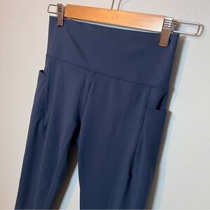Spyder Active Cropped Leggings Womens S Navy Blue Performance Stretch Pockets